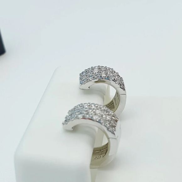 "925 Sterling Silver Cubic Zirconia Earrings, UU1P6A6162 - Picture 3 of 10